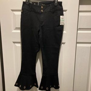 Thalia Sodi  Black Jeans , Ruffle Cuffed